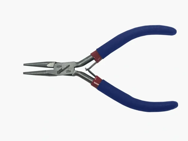 4 1/2" Long Nose Smooth Jaw Blue Grip 4034